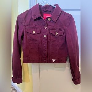 Maroon Guess Crop Jacket